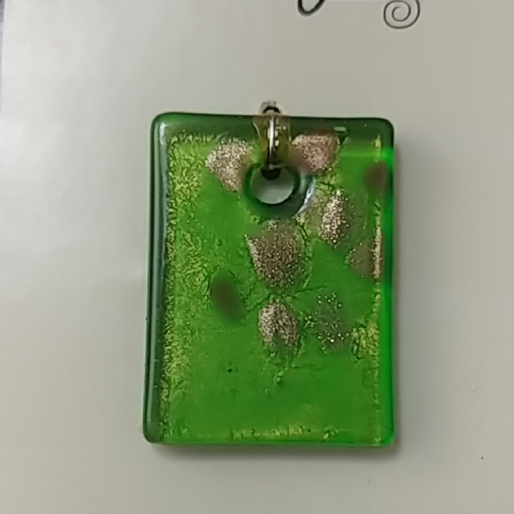 Green And Gold Glass Pendant